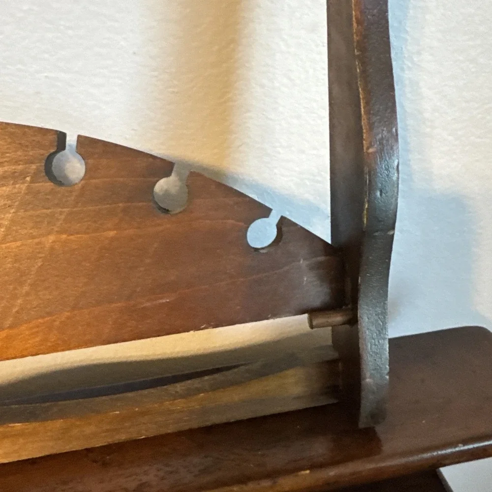 Vintage Wooden Spoon Rack 18 Slots Wall‑Mounted Display Holder, Collapsible